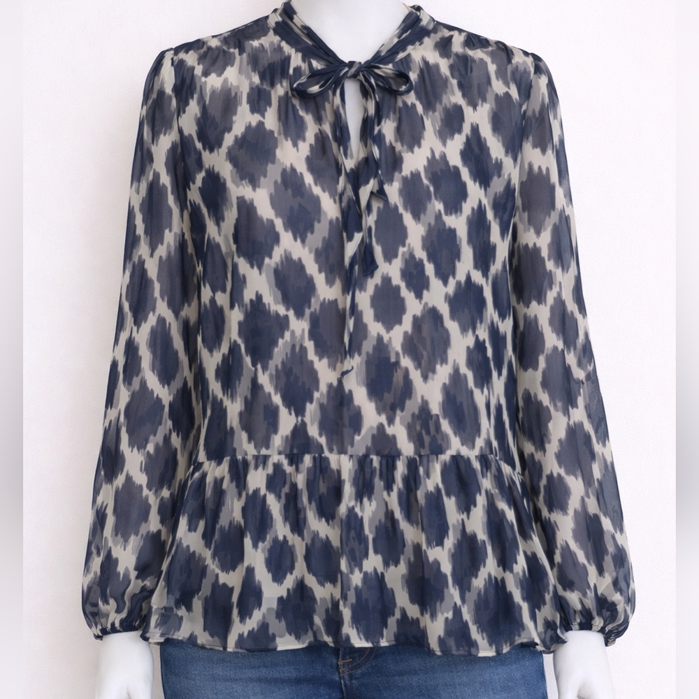 Club Monaco Silk Ikat Print BlouseSize XS